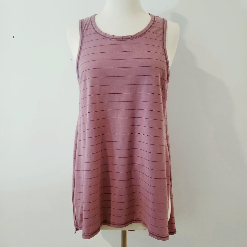 lululemon athletica Mauve Pink Striped Tank Top
